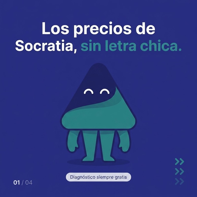 Post de Socratia mostrando los precios de los planes sin letra chica