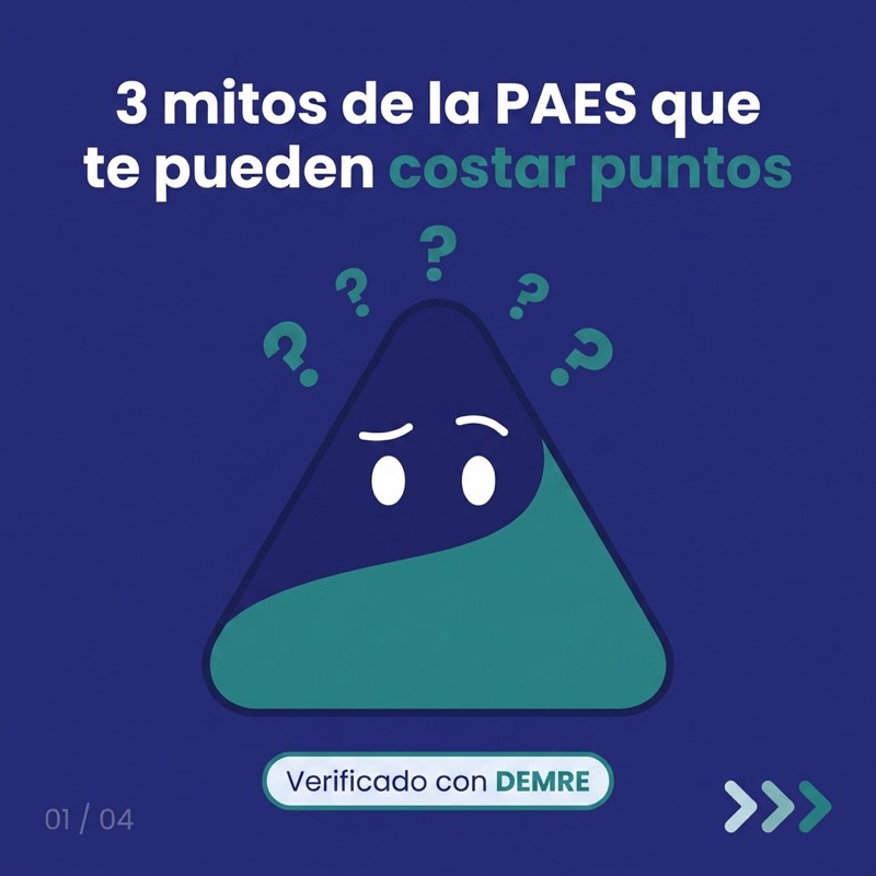 Post de Socratia desmintiendo los mitos más comunes sobre la PAES